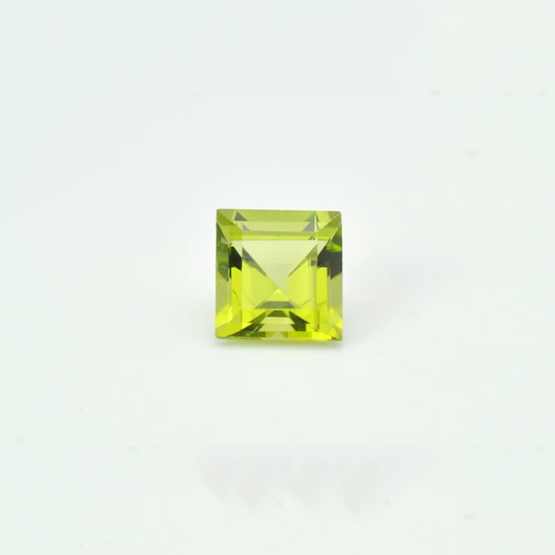 Green Natural Peridot Square Step Cut 2x2mm-10x10mm Semi-Precious Loose Gemstone For Jewelry Making