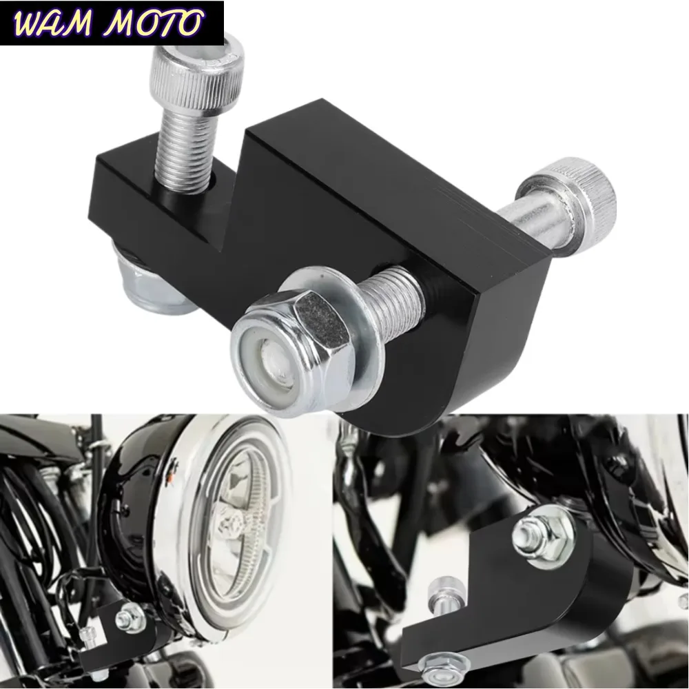 Motorcycle Headlight Extension Block Kit 39-49mm Fork Relocation Bracket For Harley Dyna Super Glide FXDF FXDB