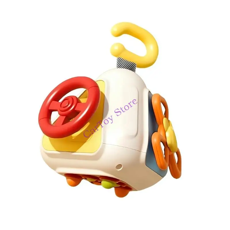 لعبة تعلم تفاعلية للرضع مع مقابض منسوجة كرة حسية بلاستيكية قابلة للمضغ للأطفال من سن 0 إلى 3 أشهر مناسبة للسفر