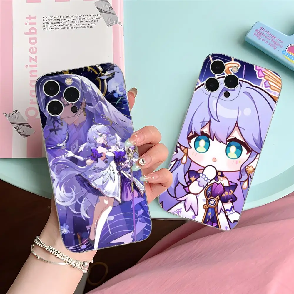 

Чехол для телефона Honkai Star Rail Robin для iPhone 17, 16, 15, 14, 13, 12, 11 X XR XS Air Pro Max Plus, мини-прозрачный цветной чехол для мобильных телефонов