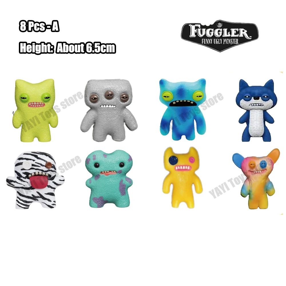 جديد 12 قطعة/المجموعة Fuggler مضحك القبيح الوحش أنيمي الشكل سلسلة لعبة دمية قبيحة لطيف مضحك دمية البلاستيكية نموذج سطح المكتب الديكور اللعب #2