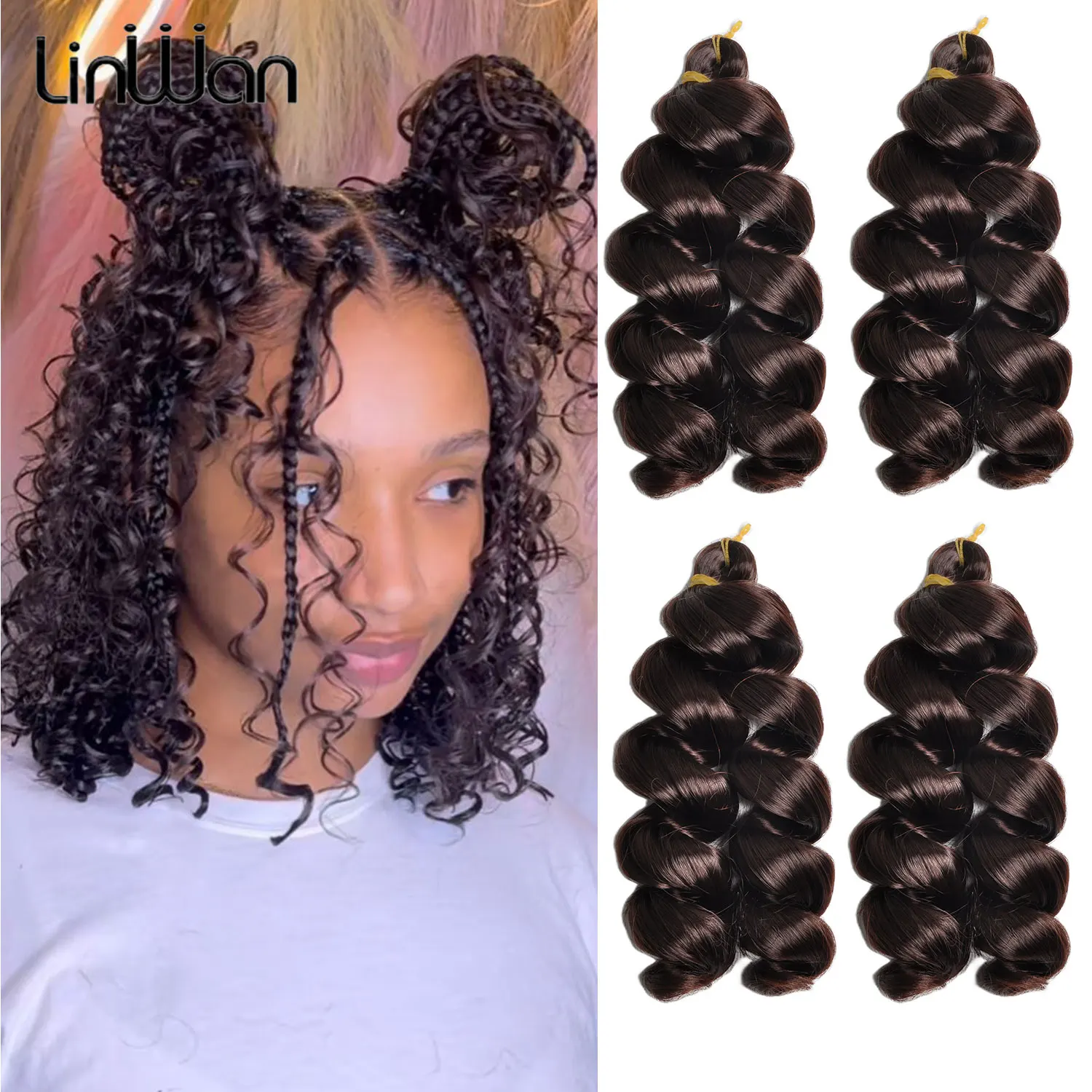 

French Curls Braiding Hair Synthetic Water Wave Crochet Braids hair 12inch Spiral Curly for Women Party Pre Stretched Hair