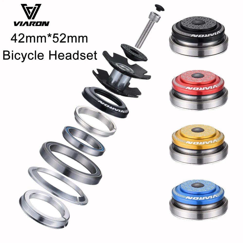 Viaron Bicycle Headset 52Mm/42Mm Mtb Cycling Steering Fork Press Bearing Box Mountain Bike 1 1/8-1 1/2 Column Vtt Headset Cups