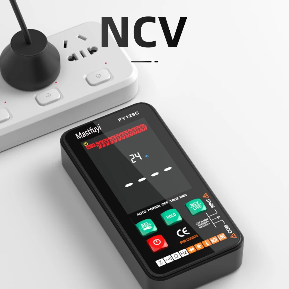 Imagem -04 - Mastfuyu Multímetro Digital Inteligente com Suporte Tela Lcd Colorida Testador de Tensão ac dc Diodo Ohm Frequência Ncv Verificação de Fio Vivo