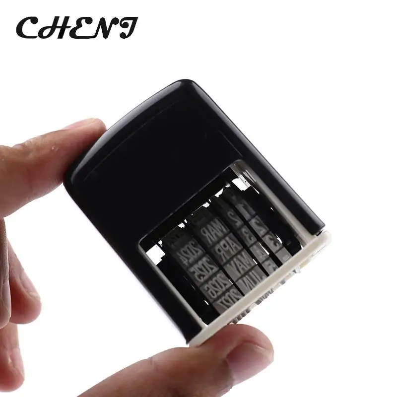 Mini Self-Inking Selos para DIY, Handle Conta Data Stamps, Stamping Mud Set, Material de Escritório, Emboss