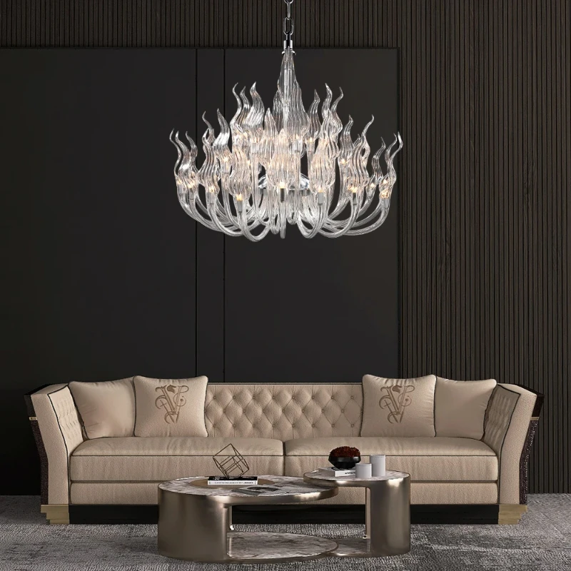

2025 Modern Stripes Crystal Ceiling Chandelier, Hardware Hanger light Height Adjustable Suitable for Living room