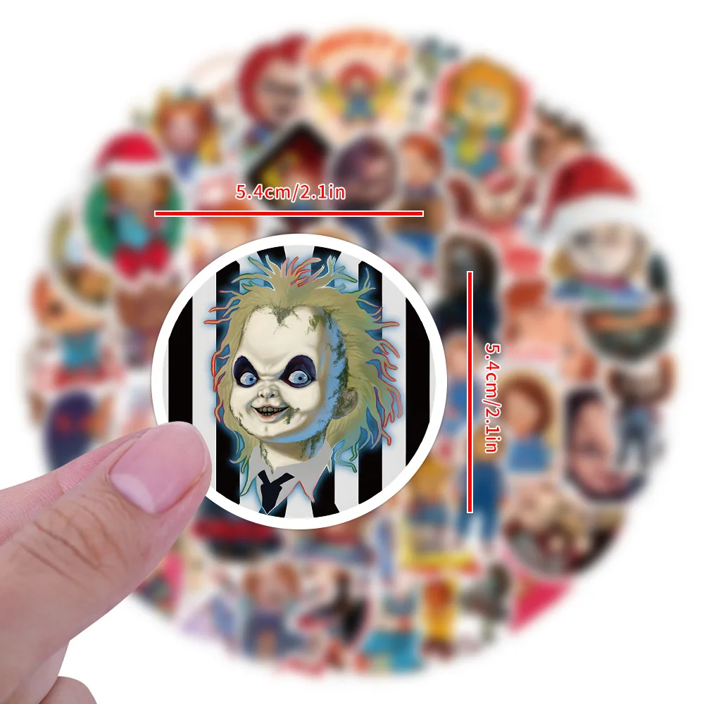 50/Pcs Horror Movie Character Stickers for Laptop Car Notebook Phone Case Bottle Fridge Graffiti Vinyl Decals Sticker Kid