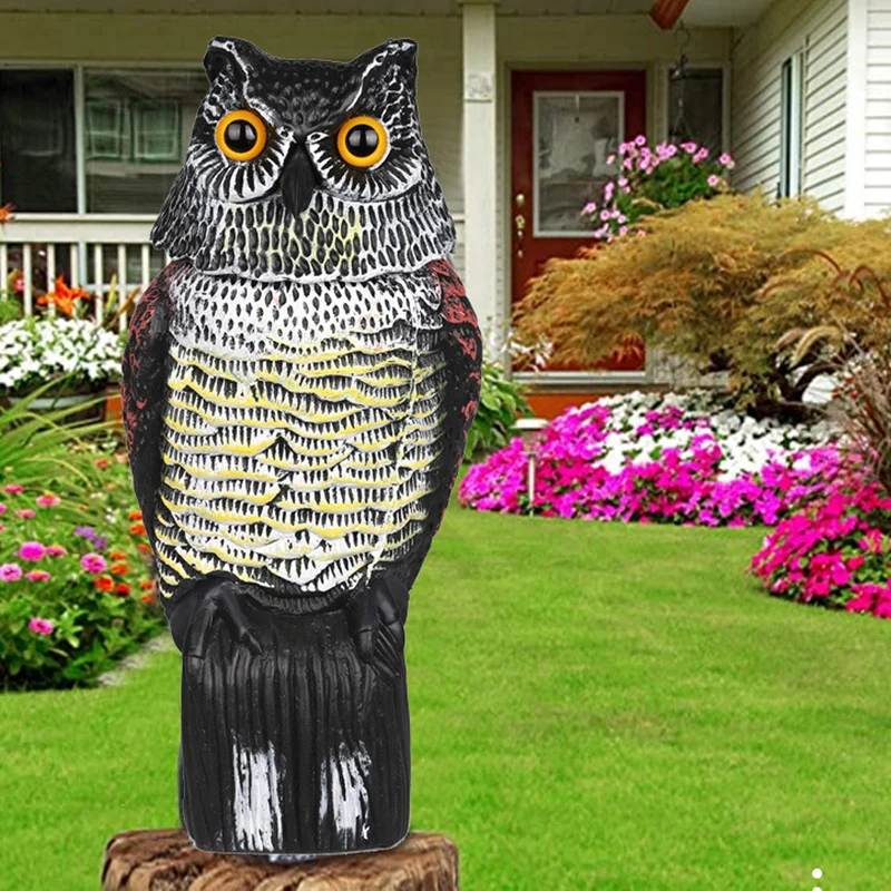 Fake Owl Decoy Shake Head Owl Decoy To Scare Birds Away Scarecrow Fake Owl Outdoor Garden Decoration Owl Decoy To Scare Birds