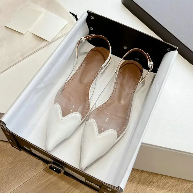 2025 New Style Fashion Heart-shaped Patched Pumps Transparent