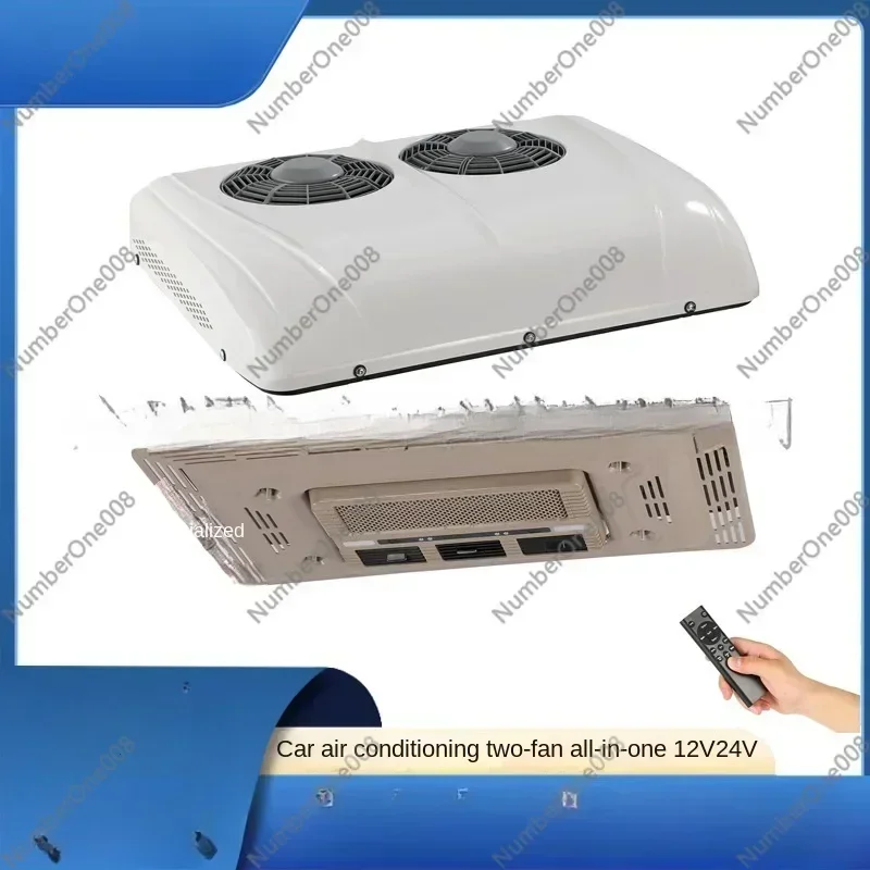

New Overhead Truck Air Conditioner Double Fan 12v24v Suitable for Truck RV Bus Electric Parking Air Conditioner