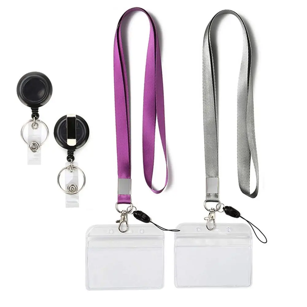

Supplies Key Neck Strap Badge Clip Business Card Name Card Holder Badges Set Lanyard Retractable Badge Holder ID Card Holder