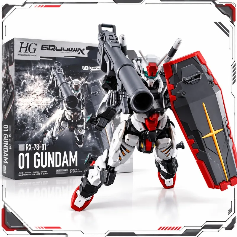 Bandai Original HG 1/144 RX-78-01 01 Gundam Equuuux Mobile Suit Assembly Model Kit Anime Action Figures Collectible Toys Gifts