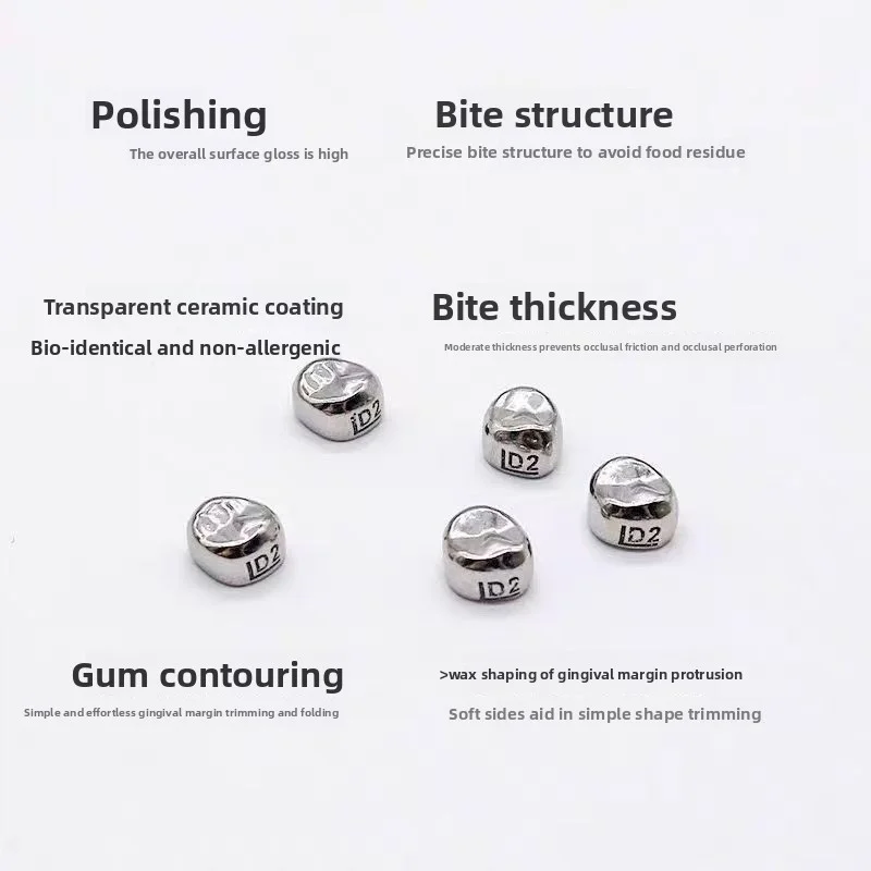 10Pcs/Box SHINHUNG Pediatric Stainless Steel Primary Molar Crowns – Preformed Temporary Refill for 1st/2nd Molars