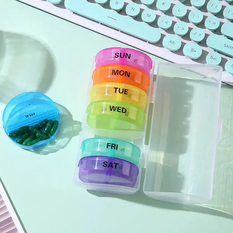 

7 Days Interval Pill Box Portable Travel Dampproof Pill Container Healthy Materials Medicine Drugs Organizer Gift for Mom Father