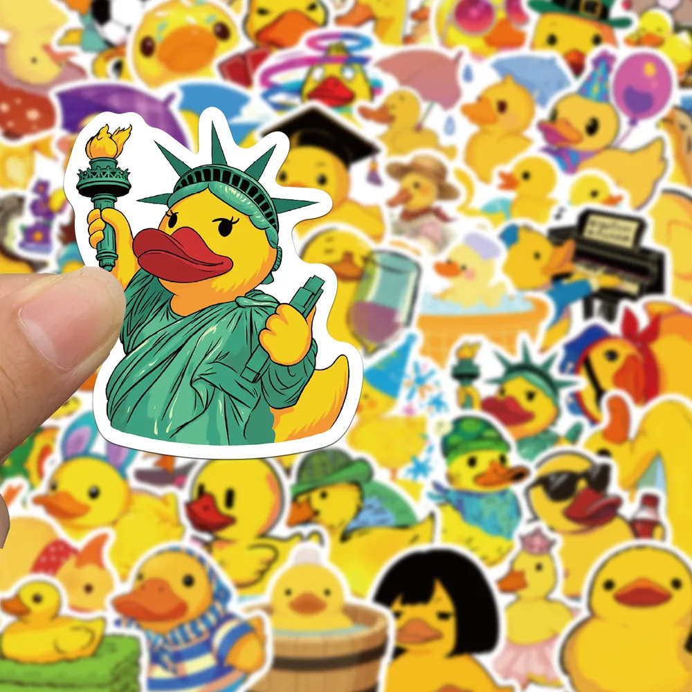 10/50pcs Cute Funny Yellow Duck Stickers Waterproof Graffiti DIY Water Bottle Skateboard Laptop Phone Motorcycle Vinyl Sticker