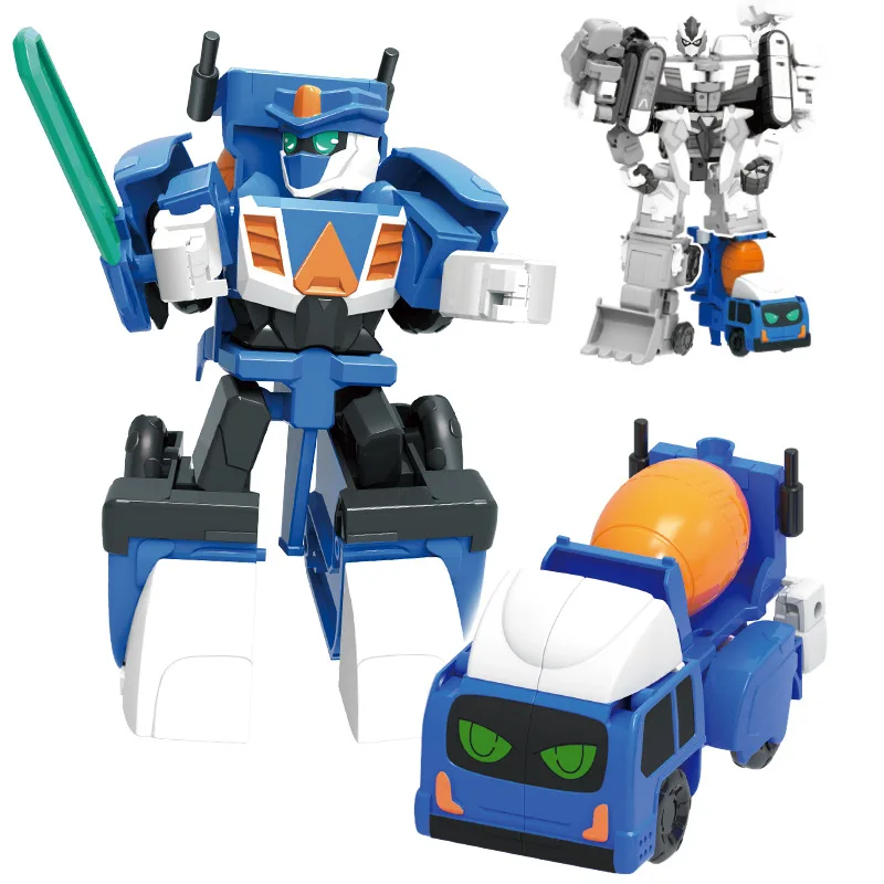 New Mini Plastic Transformer Toys Cartoon Creative Engineering Vehicle Transformer Robot Car Toys Children Boys Toys Model