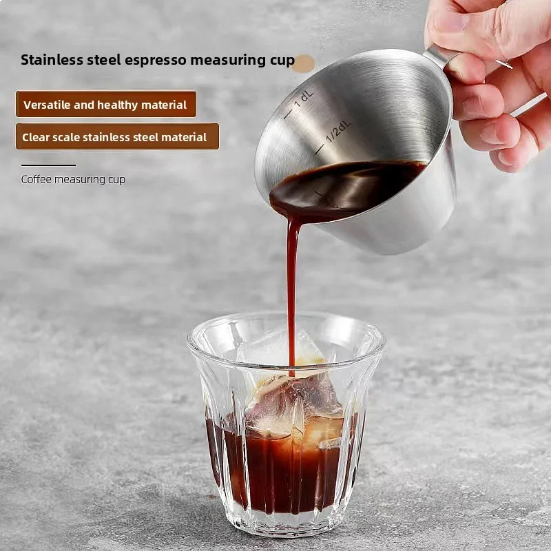 

304 Stainless Steel Espresso Shot Glass Measuring Cup 100ml with Scale