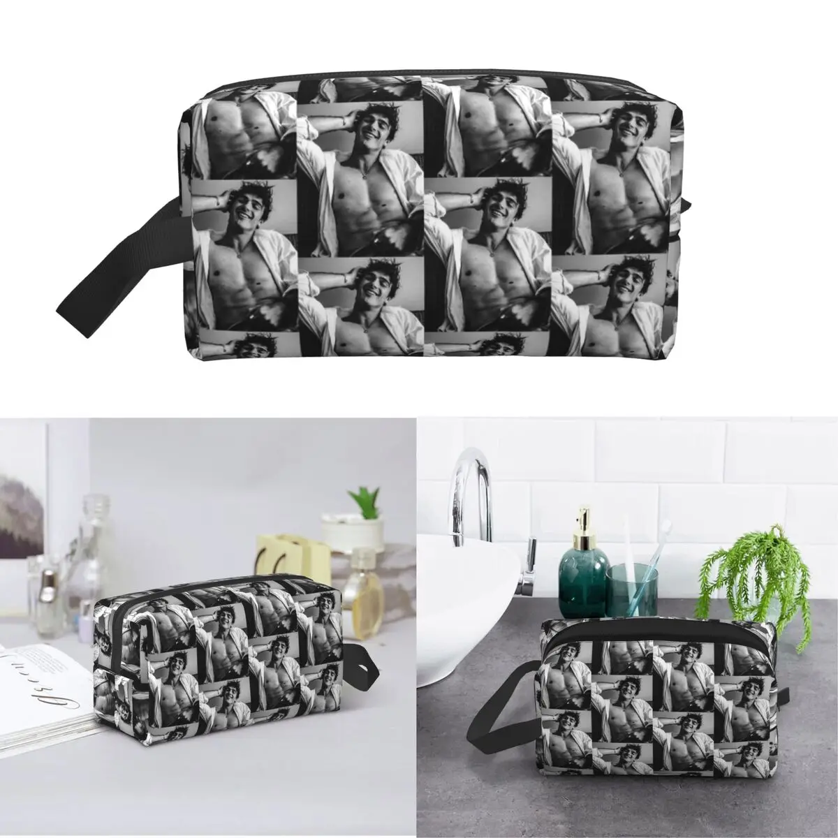 Jacob Elordi Australian Actor Makeup Bag Cosmetic Organizer Storage Dopp Kit Toiletry Cosmetic Bag for Women Beauty Travel