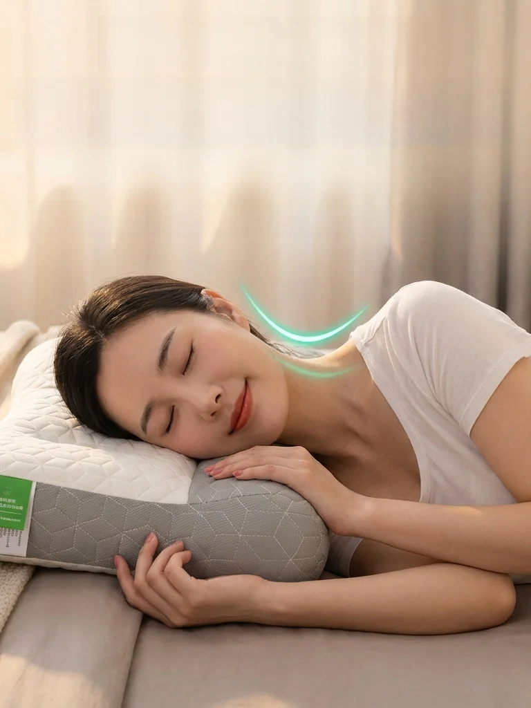 

Латексная подушка для поддержки шеи с массажным эффектом для улучшения сна, прямоугольная, для домашнего использования, с дизайном против архоподобной деформации, для взрослых