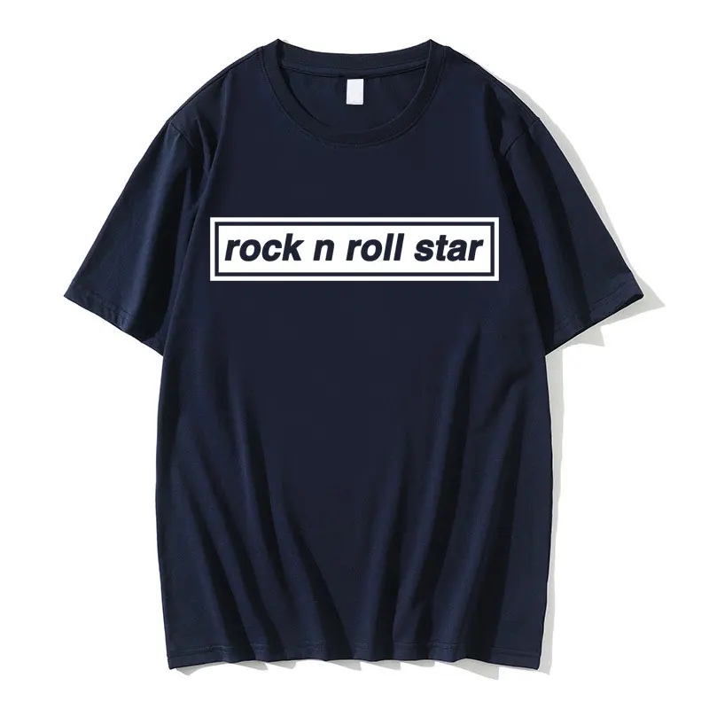 Rock N Roll Star Oasis Band Tribute In The 90s Print Tshirt Men's Fashion Oversized Cotton Tees Men Women Vintage Loose T-shirts