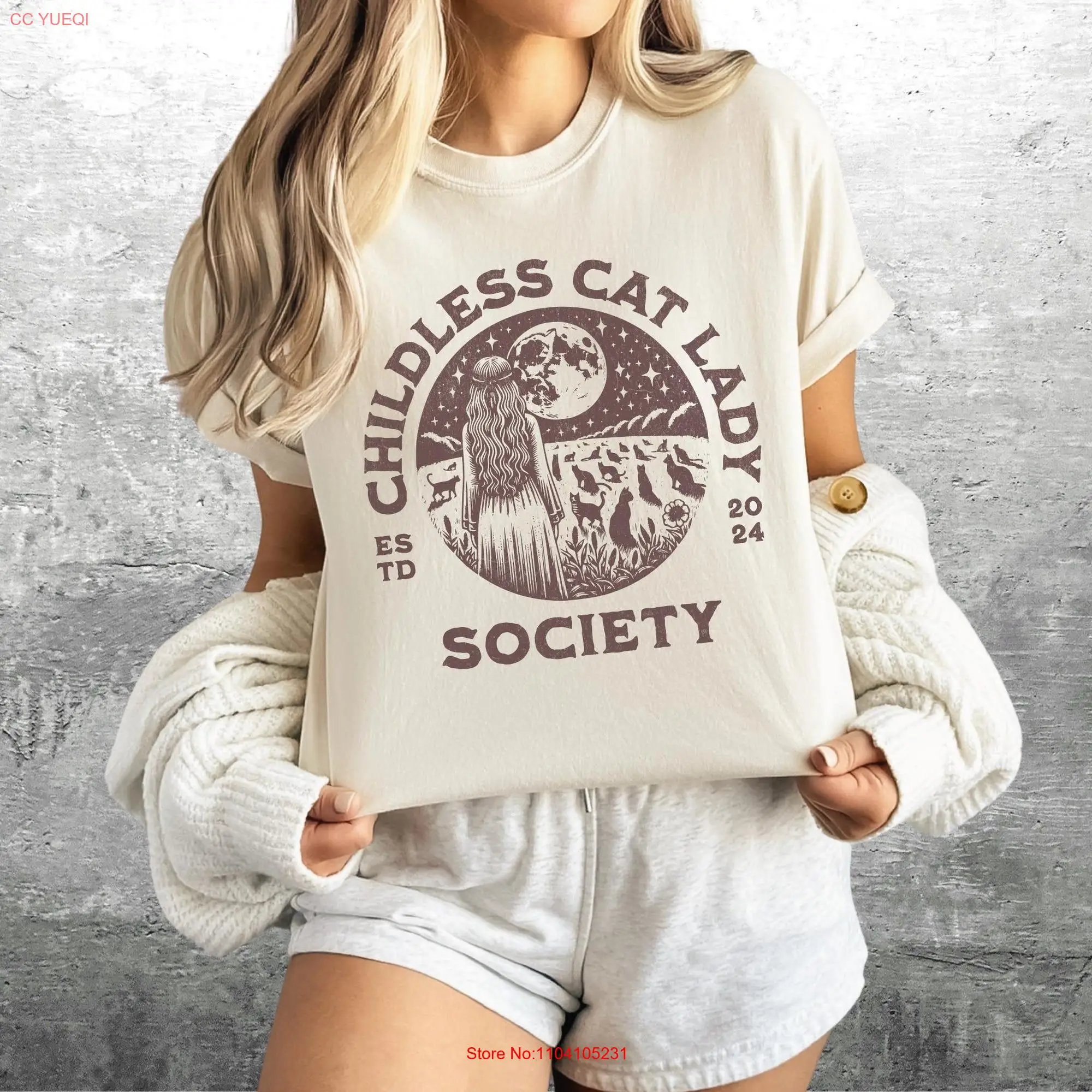 Childless Cat Lady Society T Shirt Ladies Feminist Election Voting Womens Rights Oversize Comfort Colors