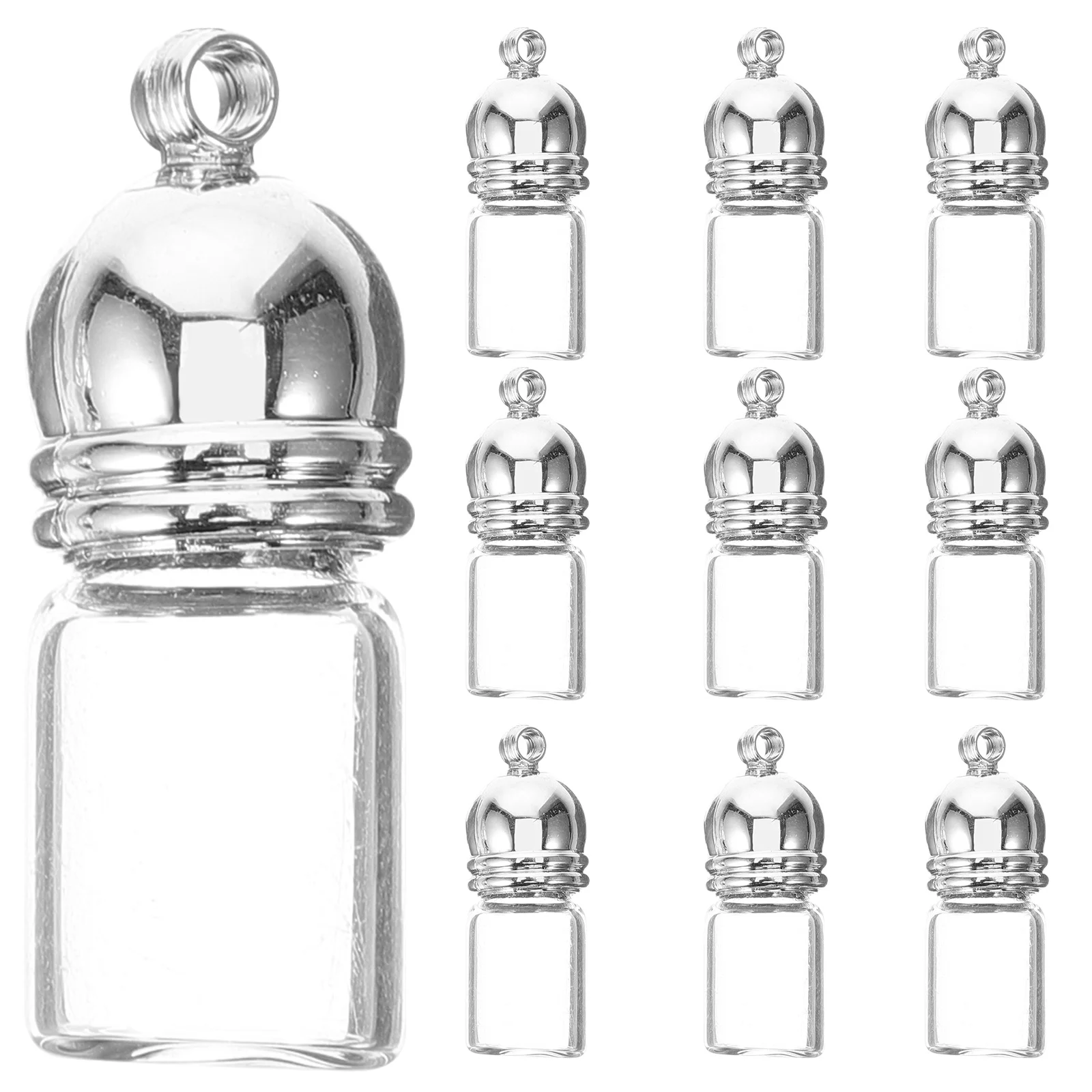 

10Pcs Small Glass Jars with Cap Tiny Wishing Bottles for DIY Drift Bottle Pendant and Decor Wish Mini Bottles Glass Jars
