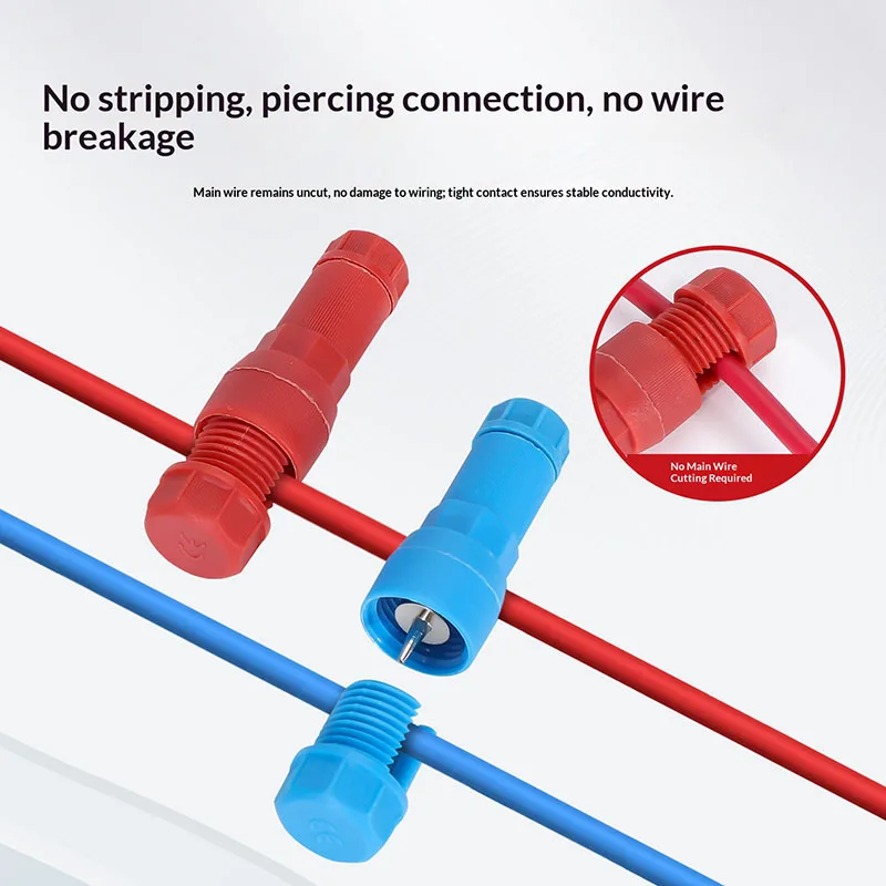 Piercing Type Terminal Block CPT-2 Fastlock Wire Connector for Landscape Lighting T-Shaped Fast Wire Splitter Without Stripping