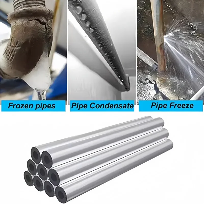 Self-adhesive Open-style Foam Pipe Insulation Sleeve Aluminum Foil Water Pipe Air Conditioning Insulation Inner Diameter 16-60mm