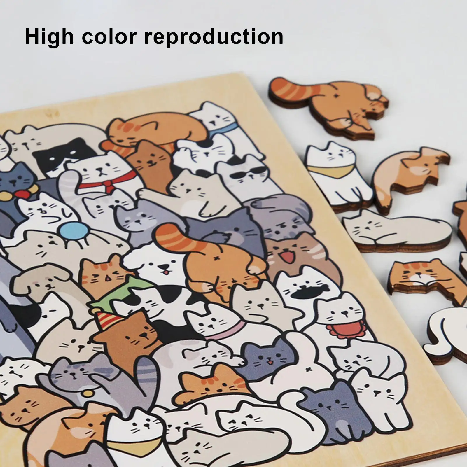 고양이 직소 퍼즐 100 조각 어린이 교육 보드 게임 동물 테마 어린이를위한 크리스마스 생일 선물 가족 파티 게임