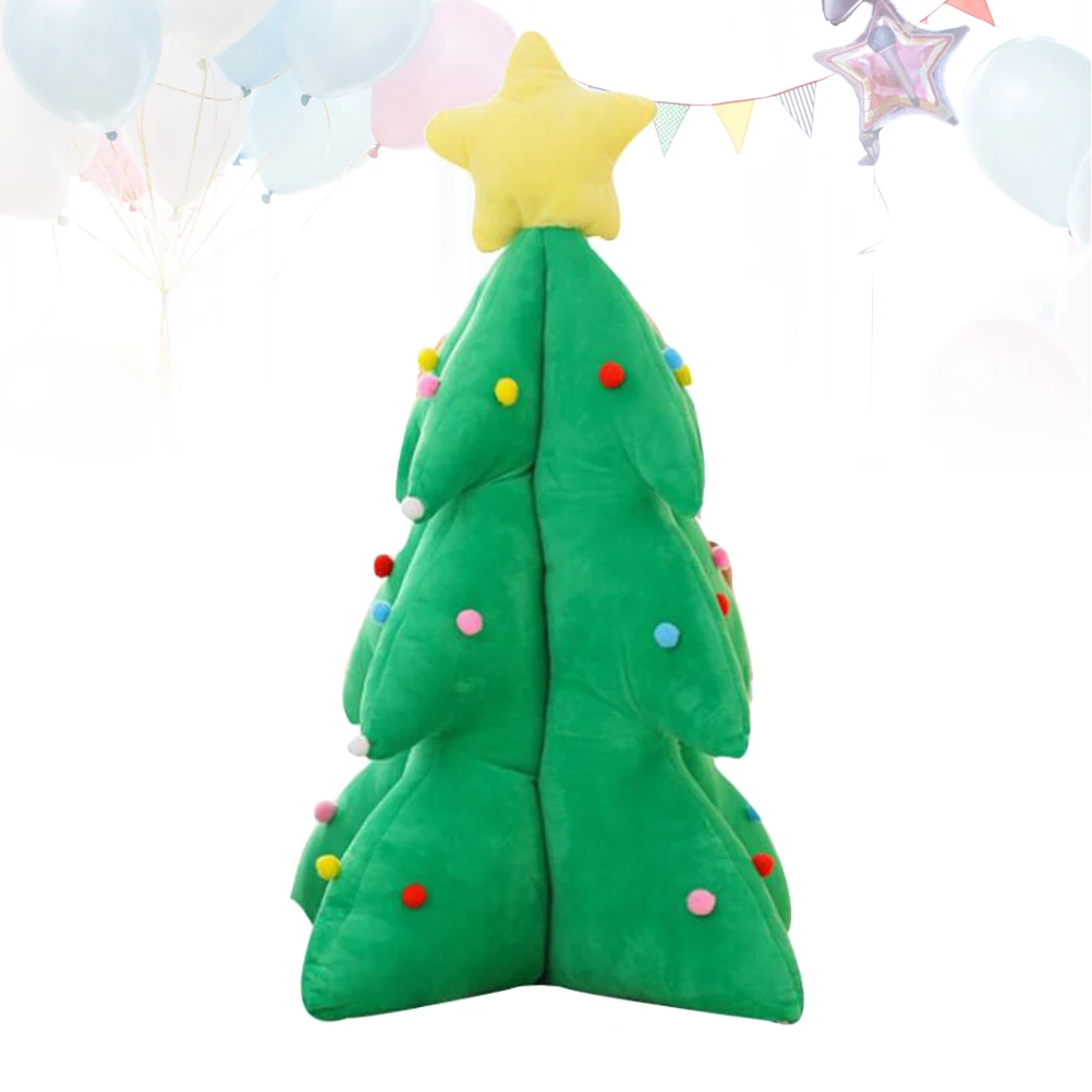 หมอนต้นคริสต์มาสเรืองแสงพร้อมเสียงเพลง พกพาสะดวก ผลิตจากผ้าฝ้าย PP คุณภาพพรีเมียม ของขวัญสำหรับตกแต่งบ้าน