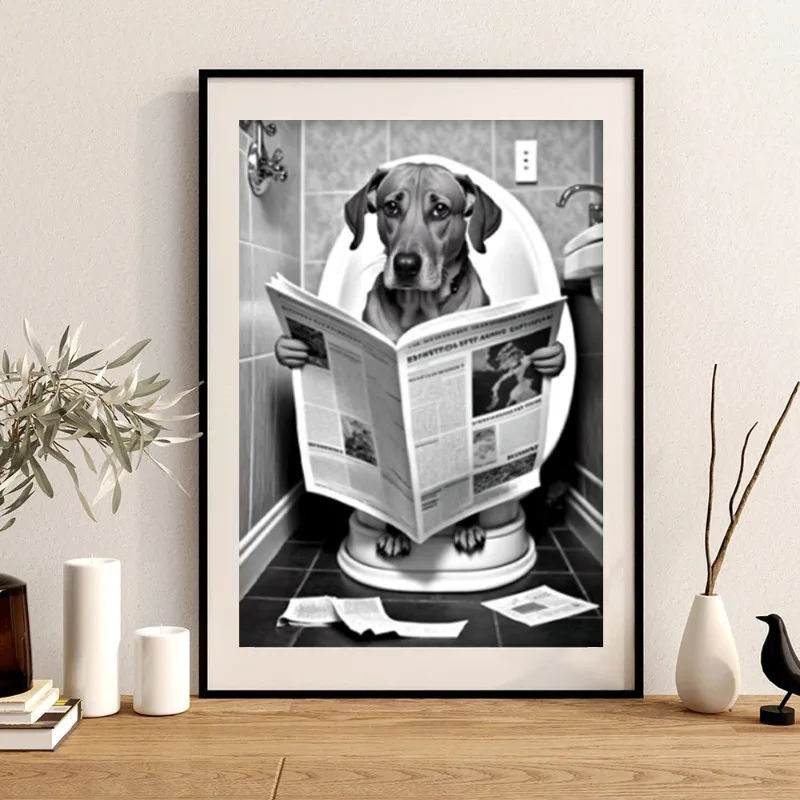 أبيض وأسود الحيوان الفن القرد الكلب البقرة قماش اللوحة جدارية ملصق جدار الفن غرفة المعيشة المطبوعات الزخرفية الحديثة