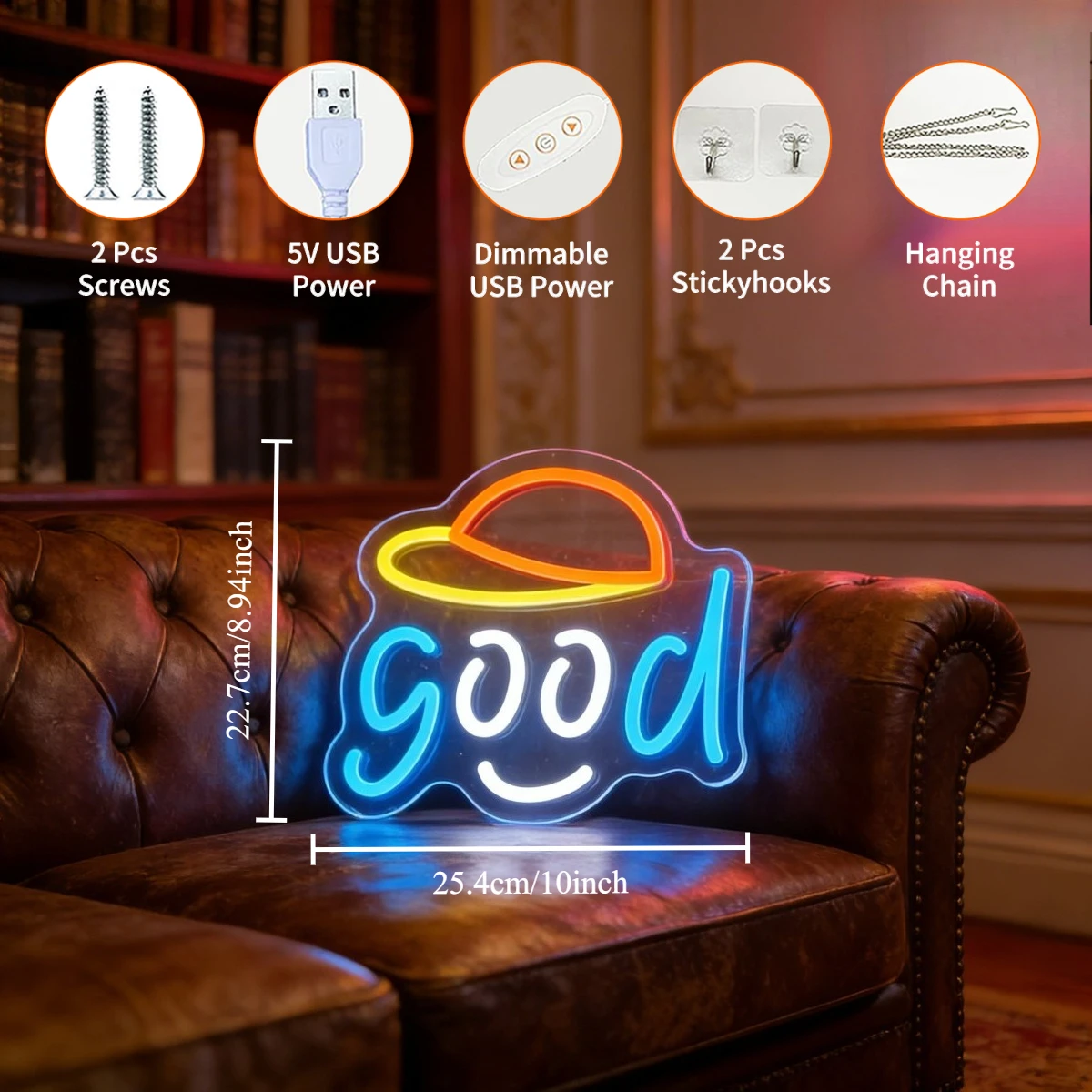 Good Vibes Neon Sign LED USB R - огляд і ціна Desk Setup Bedroom