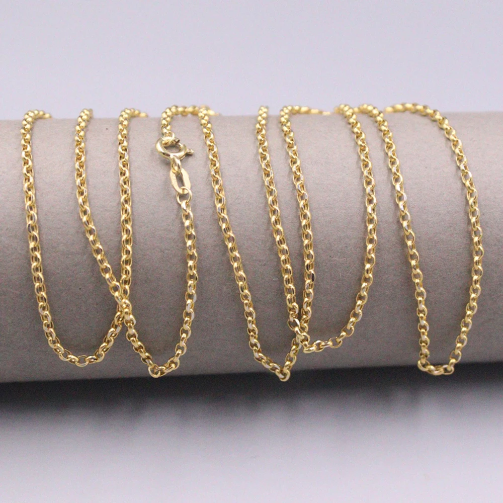 Authentic 18K Yellow Gold Rolo Cable Chain Unisex Necklace 2mmW 3.3-3.5g 29.5