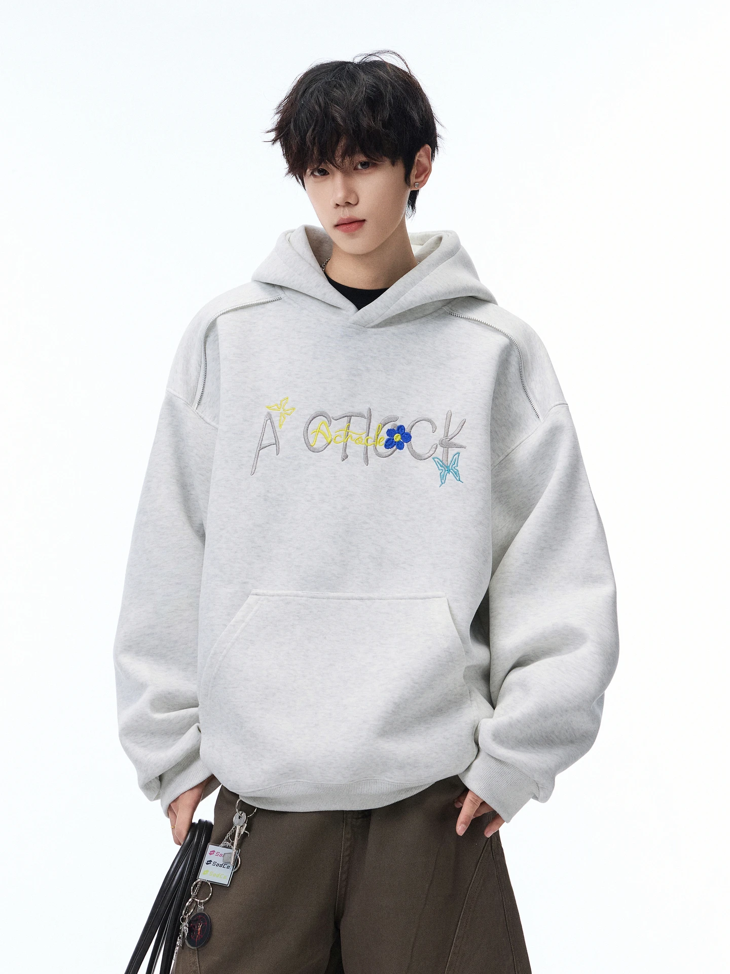 

Толстовка-худи оверсайз с вышитыми буквами, свободный крой, для мужчин, осенне-зимняя, повседневная, для пар, молодежная