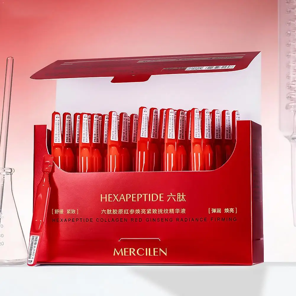 

1.5mlx30pcs Hexapeptide Collagen Red Ginseng Serum Deeply Nourishes Skin Lightweight Non-Sticky Daily Day Night Skin Care