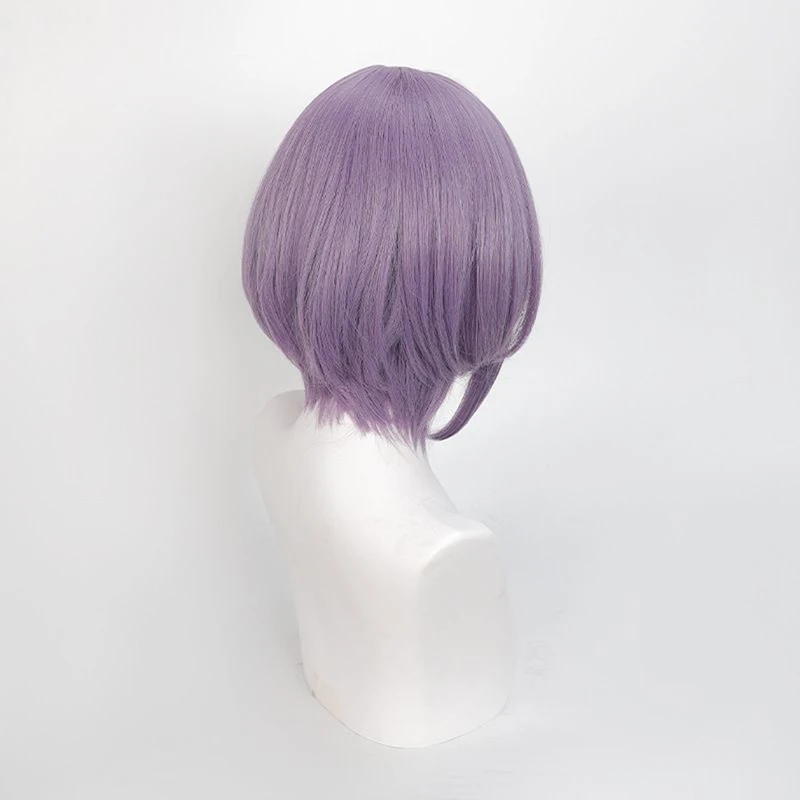 Nyamu yūtenji papel faixa de cabelo curto ave mujica batista membro cos modelagem peruca roxa roupas de concerto jogo colorido chapelaria