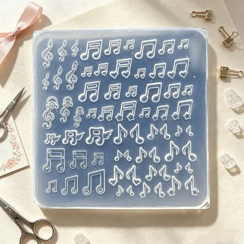 Nail Art Silicone Mold Star Note Small Wings Fish Board Print DIY Nail Art Tool for Manicure Lovers Home Salon Use