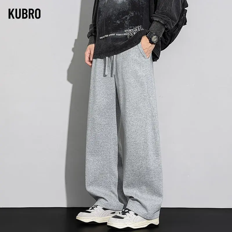 

American Style High Quality Men's Y2k Business Casual Trousers Autumn Winter Korean Small Straight Baggy Versatile Solid Pants