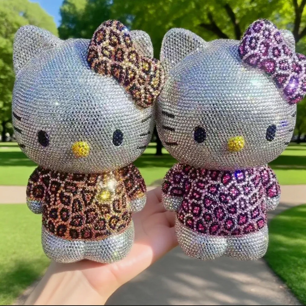 Desktop decora Hello kitty Handmade Coin Storage Box Rhinestones Crystal Bank Money Boxes Storage Kids Home Decor Money GiftFF44