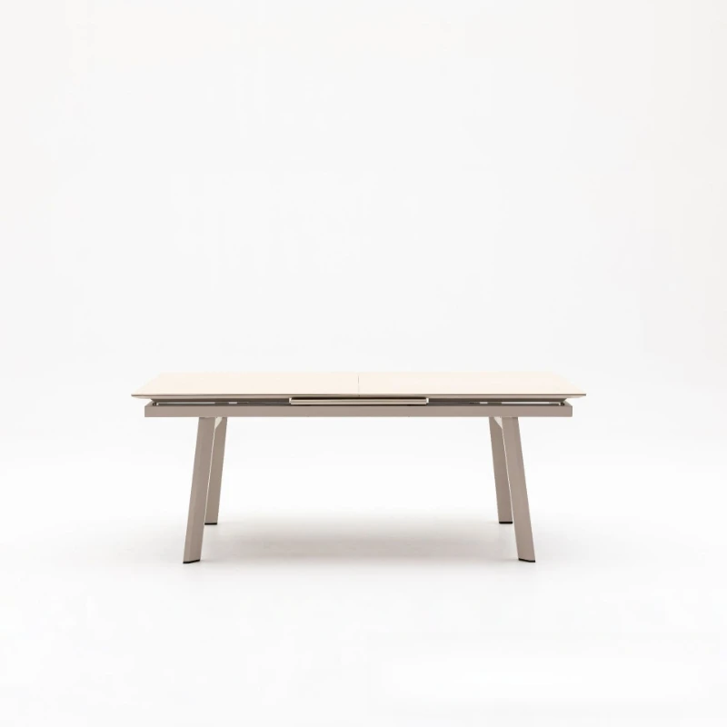 Self-stretching rock slab table, retractable, household outdoor rectangular table, villa leisure