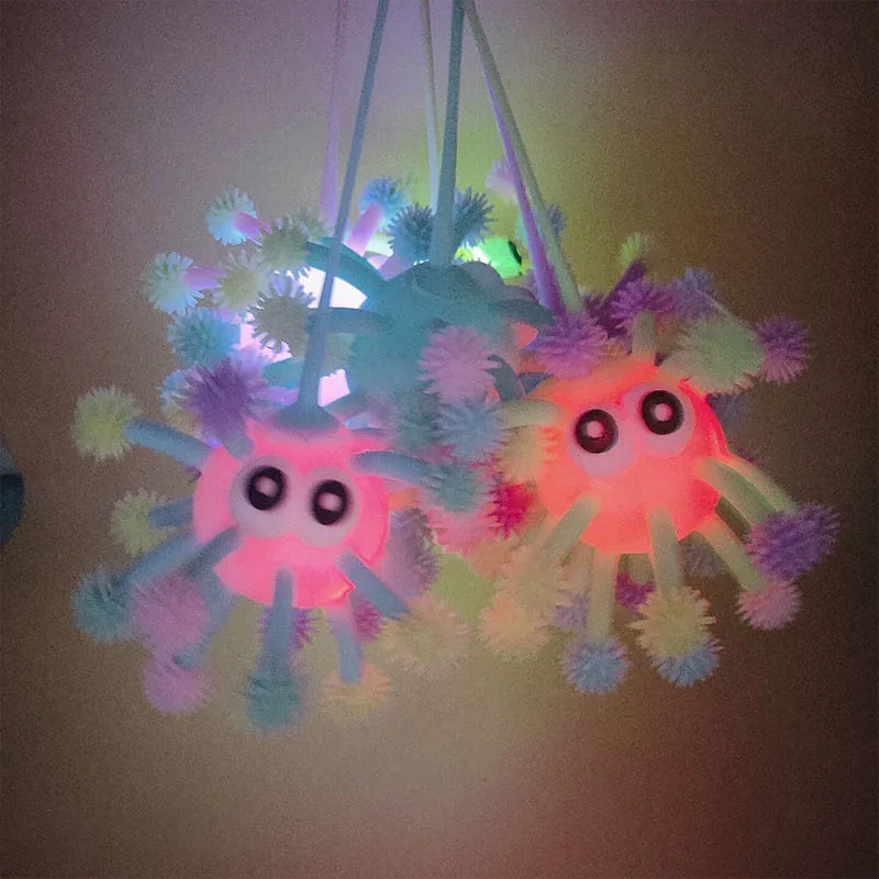 TPR متوهجة ندفة الثلج رقيق الكرة ضغط قرصة تململ للأطفال الكبار لعبة تخفيف التوتر اسفنجي ندفة الثلج مكافحة القلق لعبة