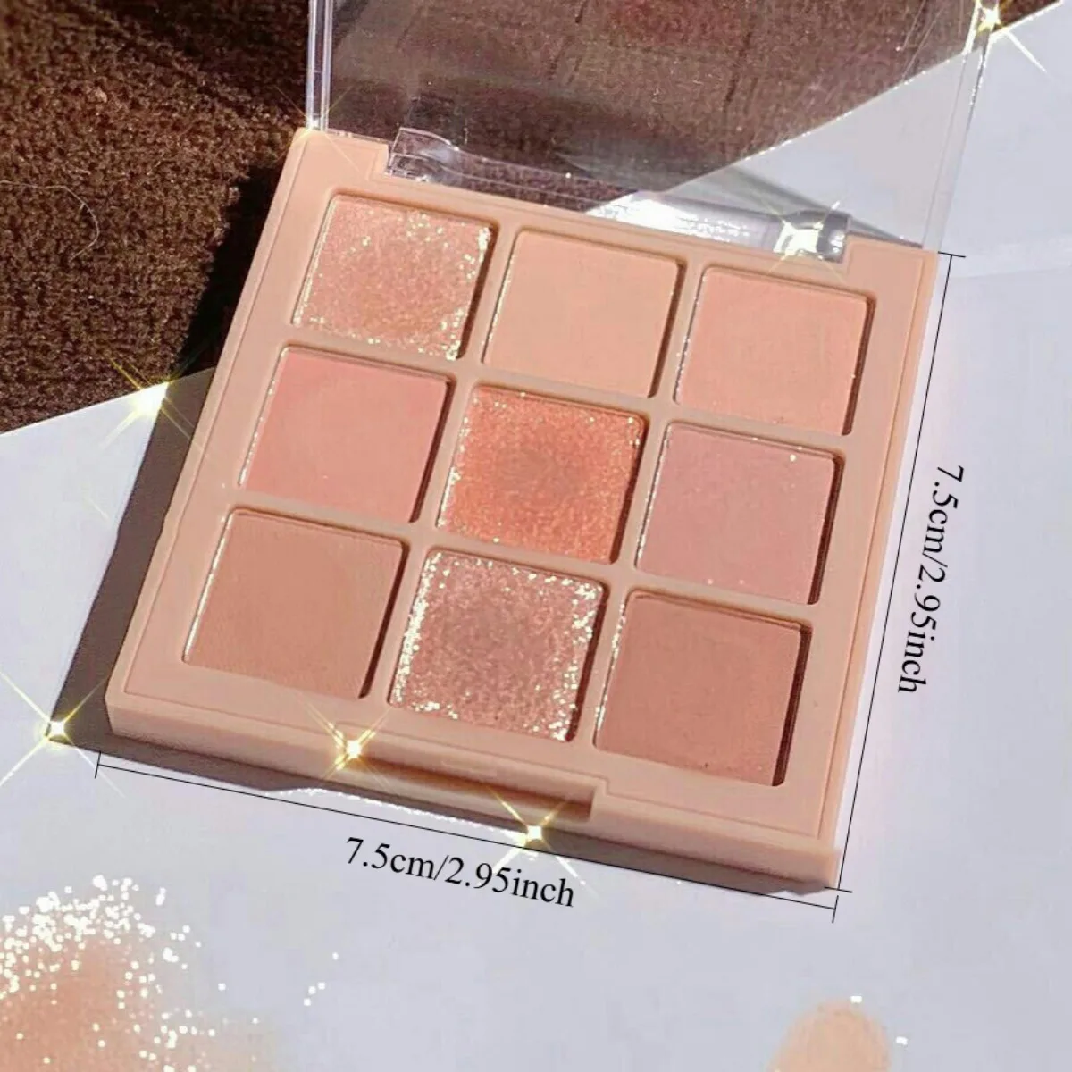 9色のアイシャドウパレット：オートミルクティー、パール＆マット、滑らかな質感、落ちにくい。 お祭り、学校、結婚式、日常使いに。