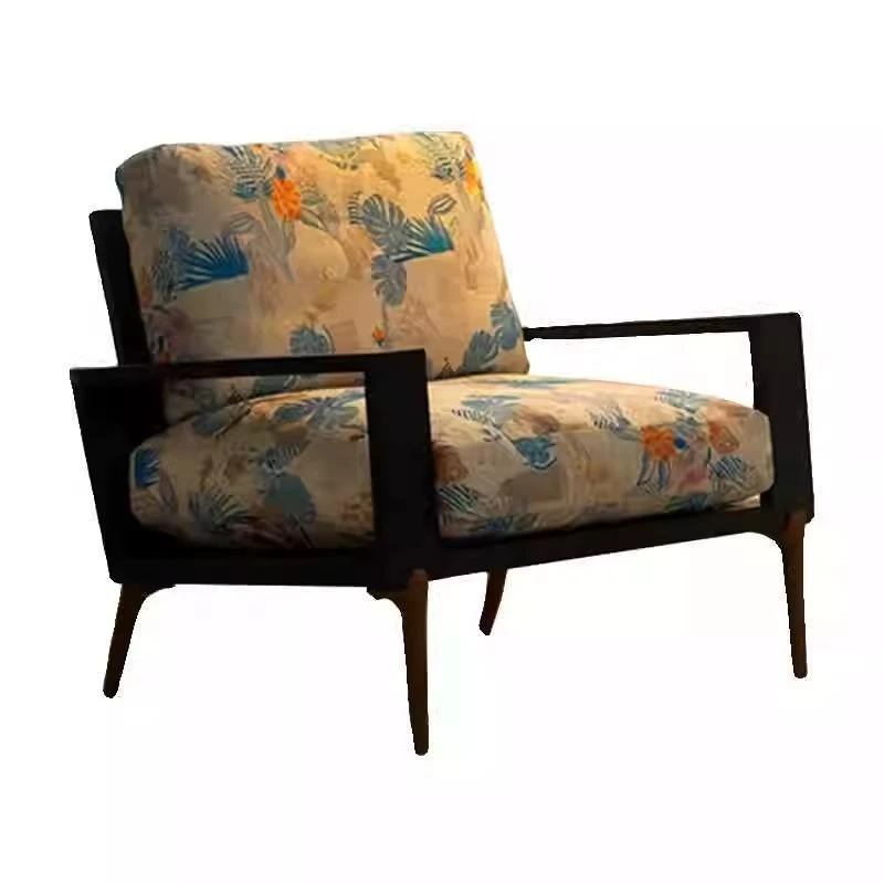 Retro Home Living Room  Mid-spring Embroidery Leisure Chair Sofa Chair