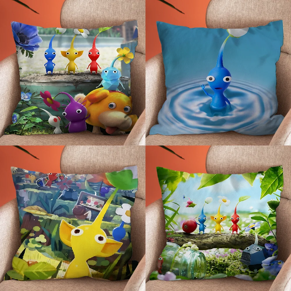 

P-Pikmin 4 Game Pillow Case Soft Cushion Cases for Farmhouse Sofa Decor Home Decorations and Protector Pillow Case