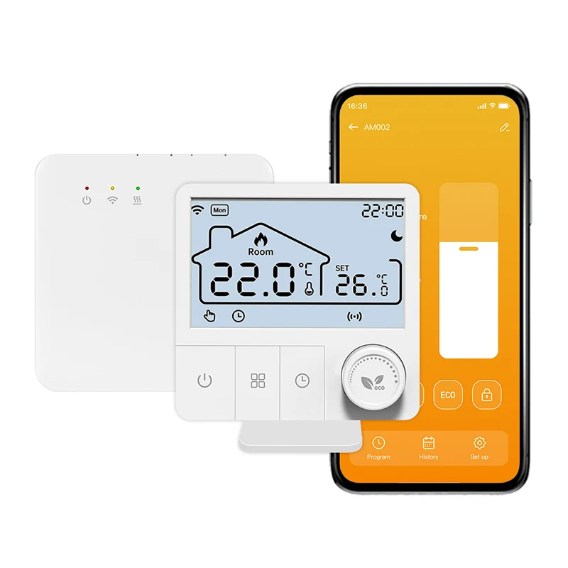Termostato de caldera Wifi Tuya, termostatos inalámbricos para sala de calefacción, caldera de Gas con batería, calefacción de agua, Alexa y Google Home
