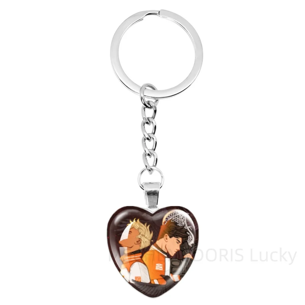 The Foxhole Court Keychain Foxes Palmetto State Glass Heart-Shape Pendant Keychain Jewelry Charm Bag Souvenir Decor Funny Gift