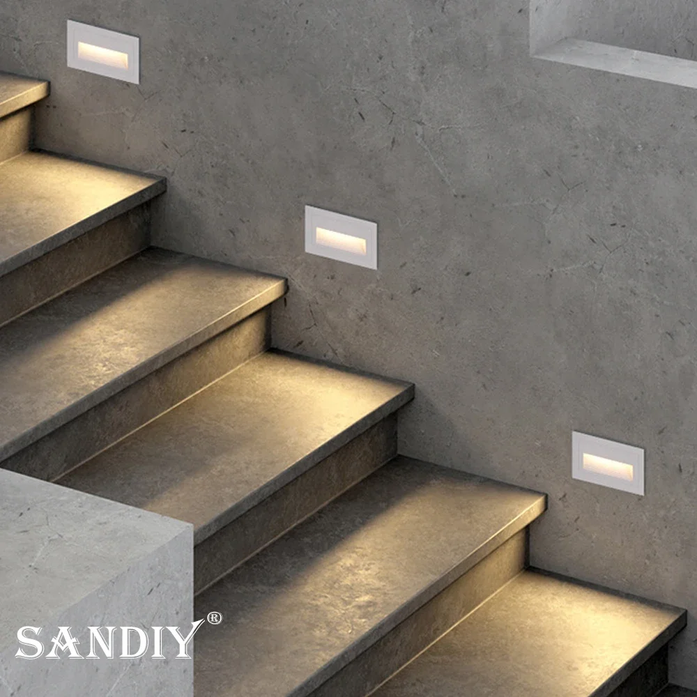 SANDIY Outdoor Wall Light Sensor Step Lighting Pir Sensing Stair Lamp Waterproof Patio Garden Aisle Path Lights Motion Detect