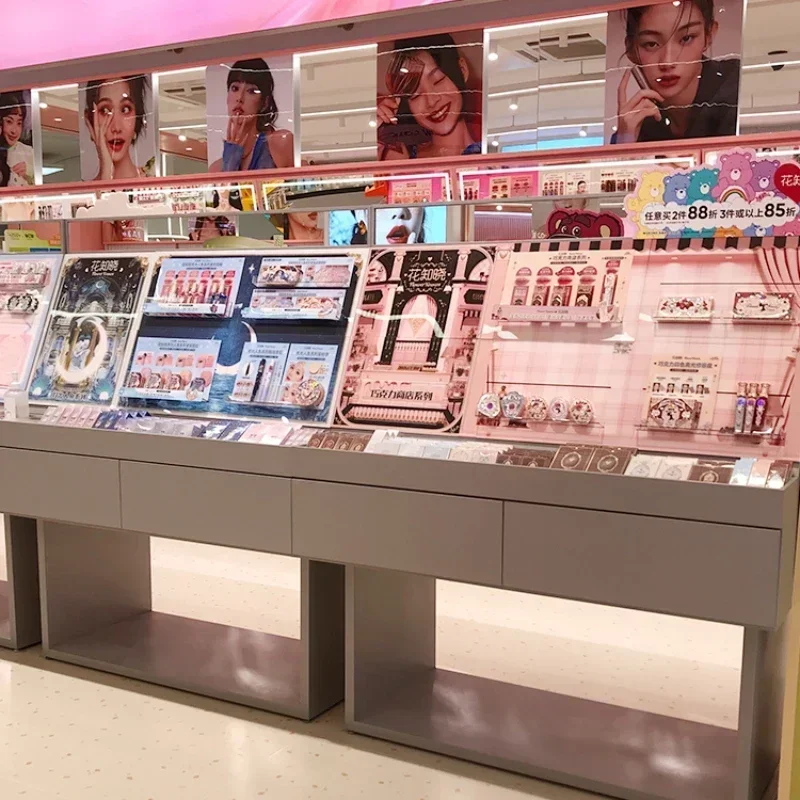 mask live makeup cabinet, acrylic eyebrow pencil, lipstick display rack, cosmetics display cabinet with light Hot sales