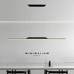 Nordic Long Strip LED Pendant Chandeliers Home Hanging Pendant Lamp Dining Room Kitchen Restaurant Office Decor Suspension Light