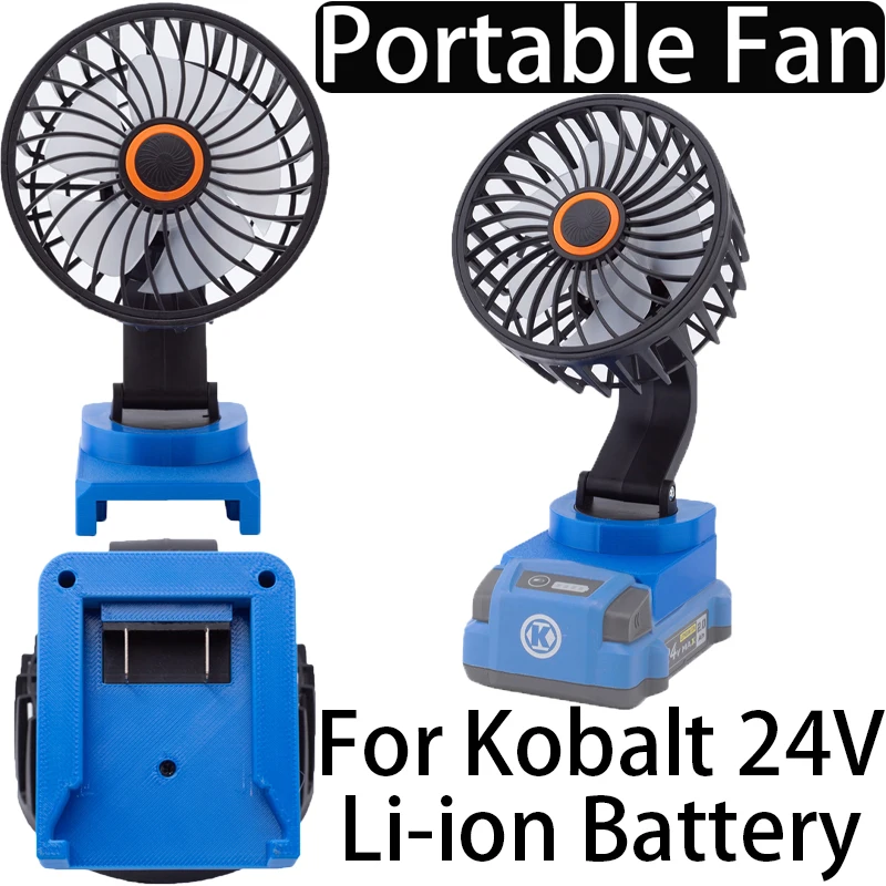 ferramenta sem fio portatil fan para kobalt 24v li ion battery adaptador bare tool oficina campo fan 01